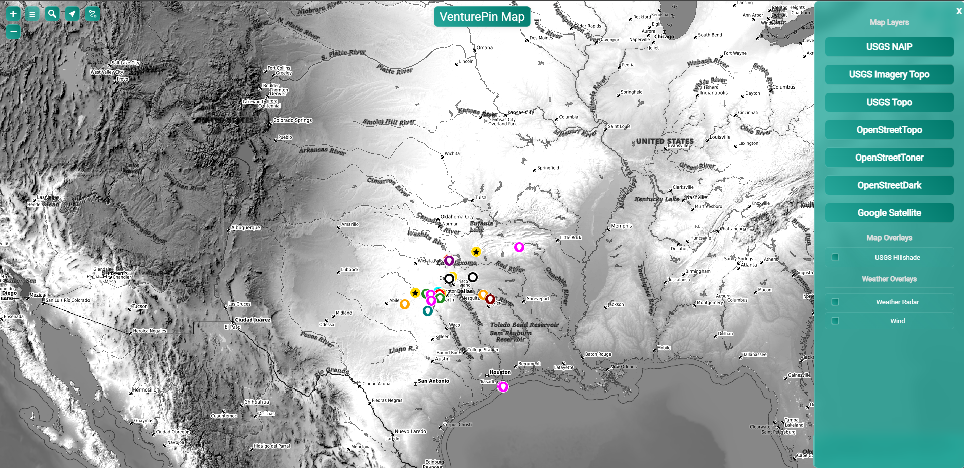 Map Layers Sidebar with Multiple Options